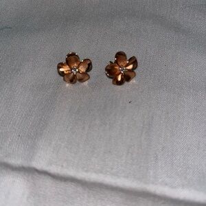 Gold Flower Stud Earrings